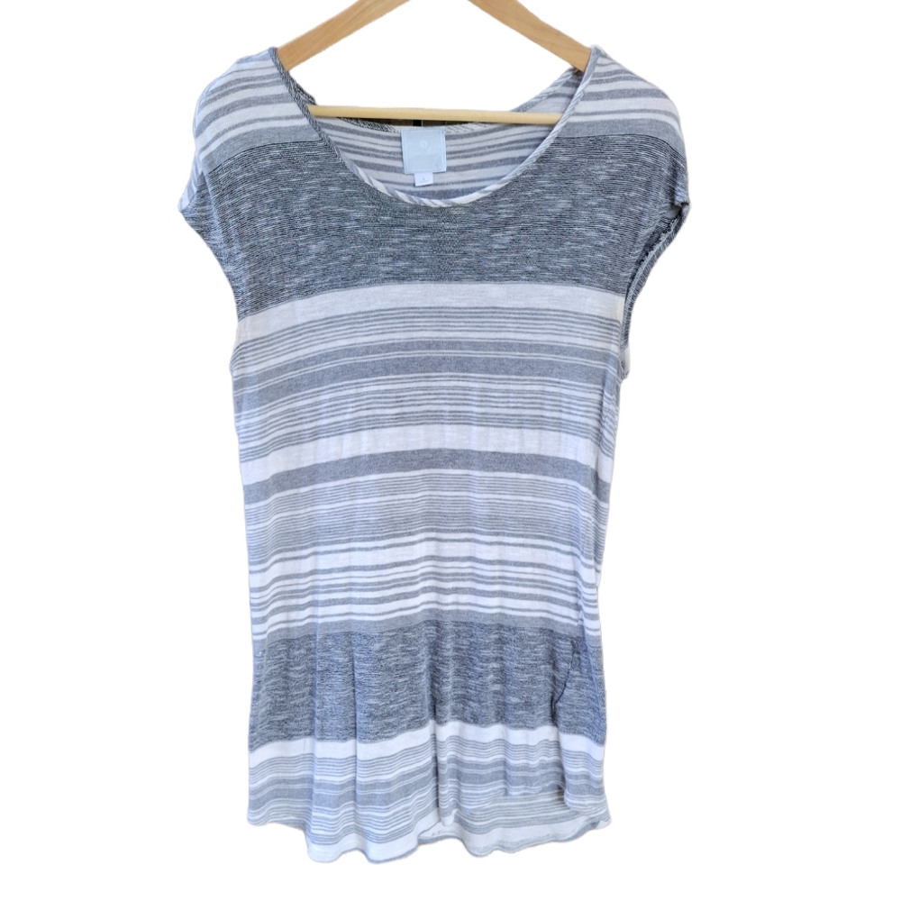 🎉 5 for $25 - Cap Sleeve Striped Knit Tunic